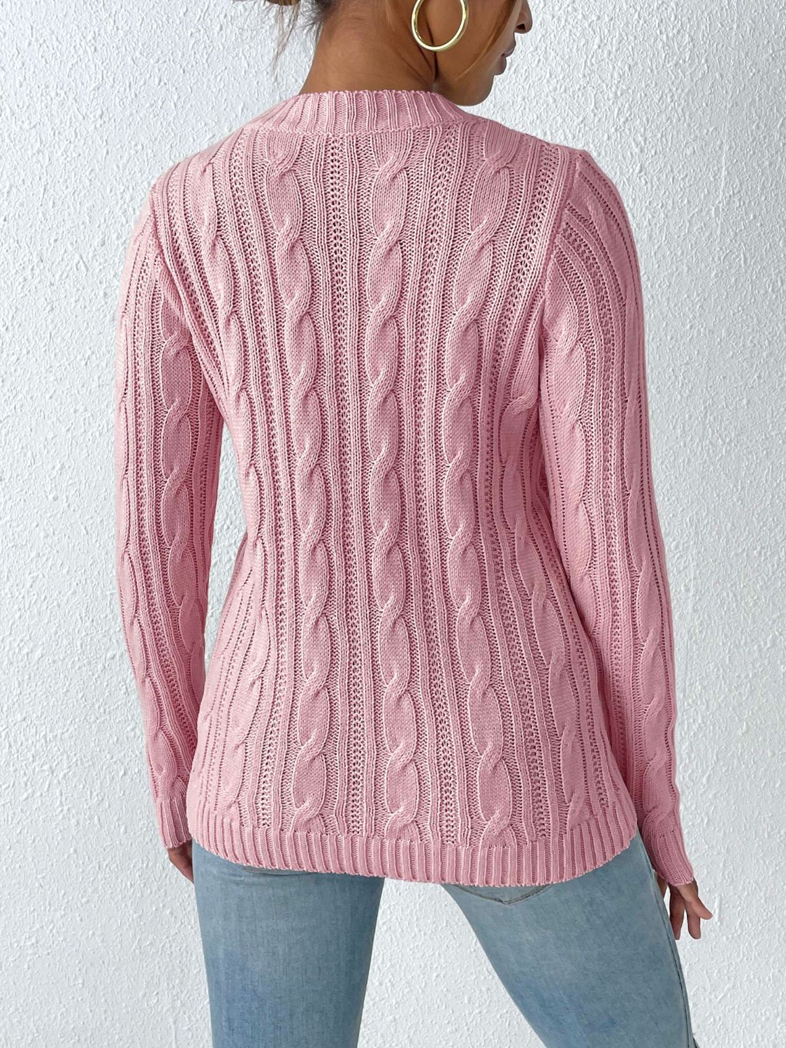 Cable Knit Round Neck Sweater