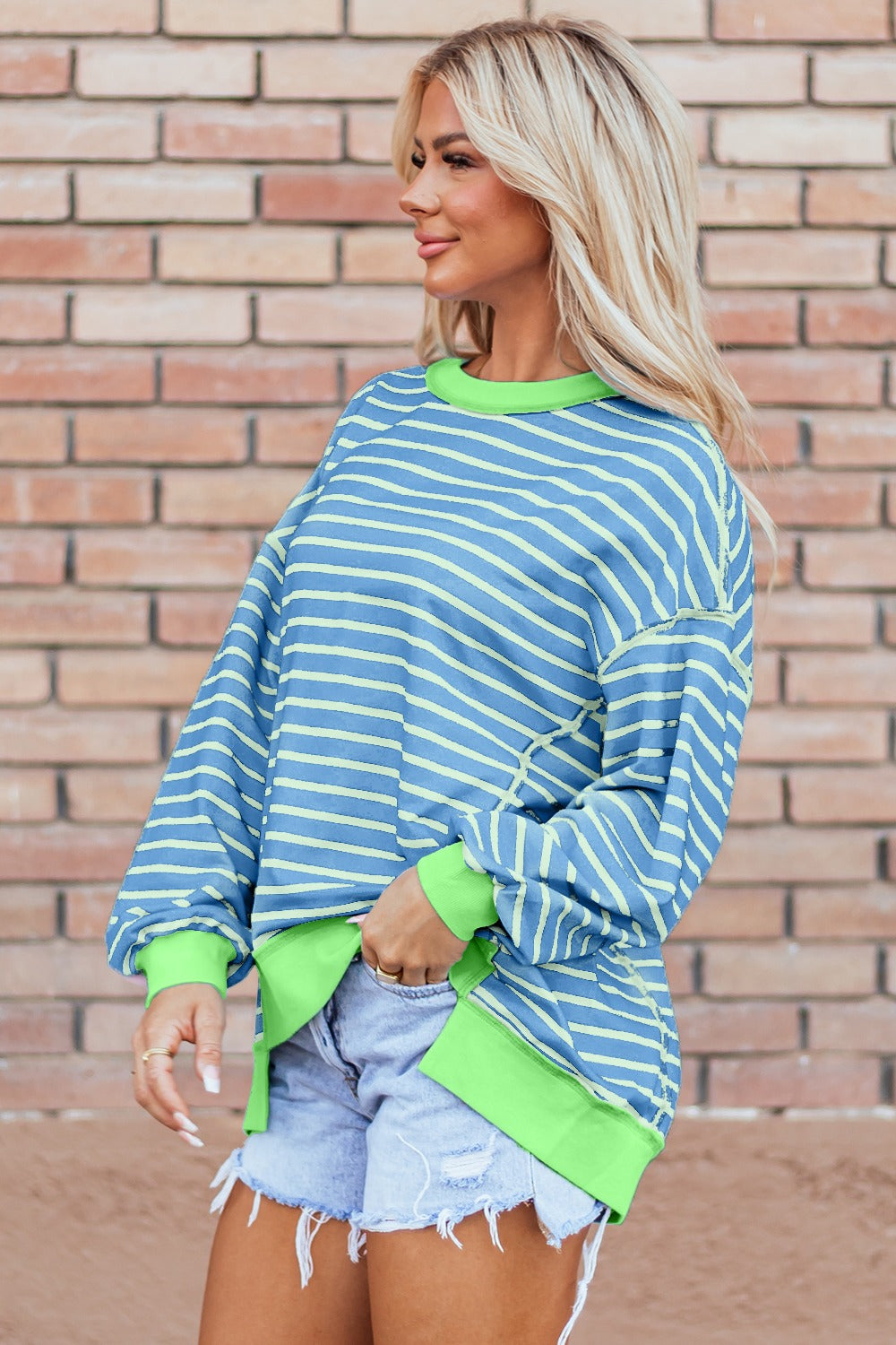 Stripe Long Sleeve Sweatshirt