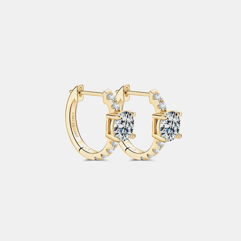 Single 2.36 Carat  Moissanite Hoop Earrings