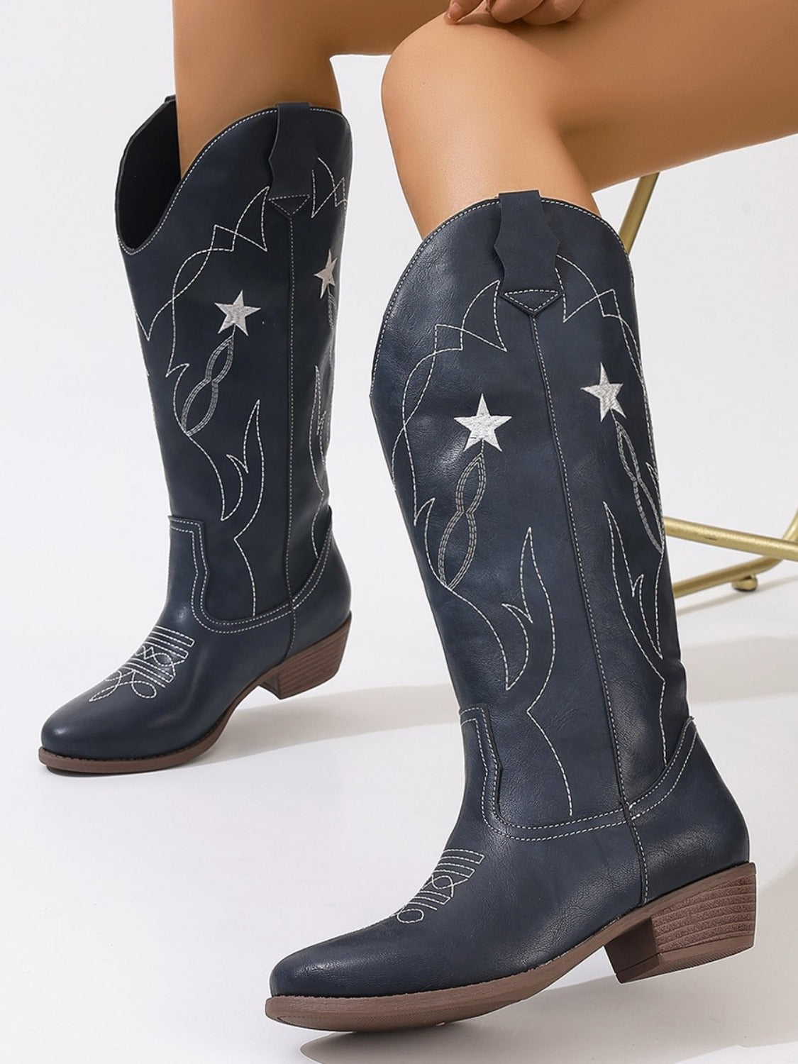 Star Point Toe Block Boots