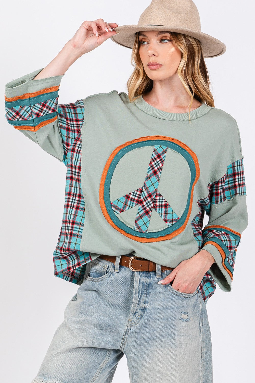 Peace Patch Contrast Shirt