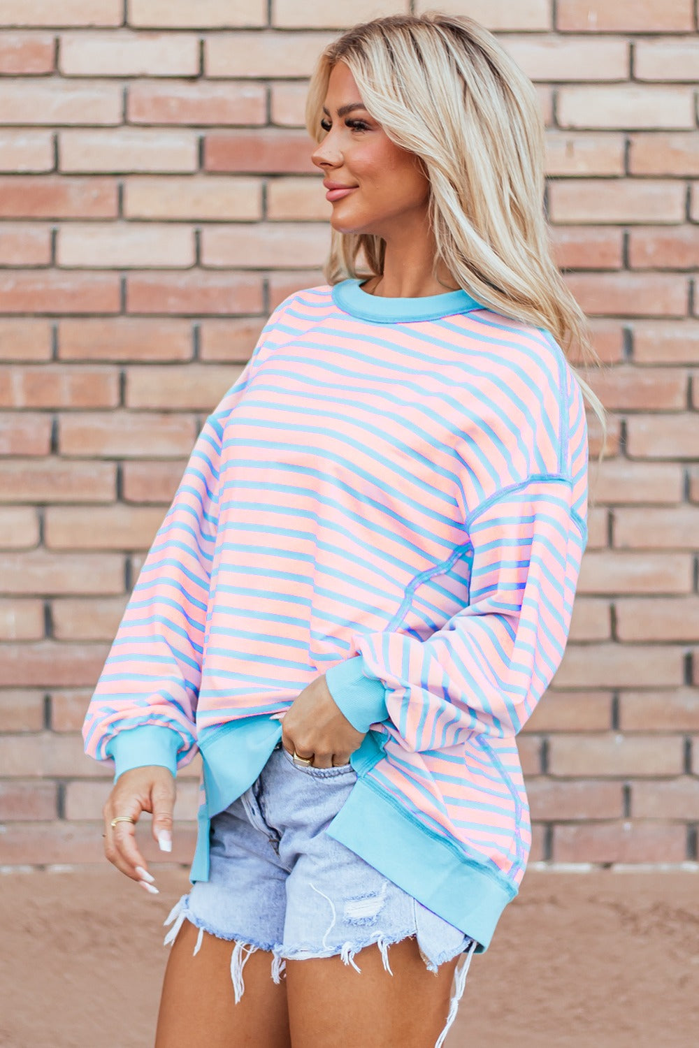 Stripe Long Sleeve Sweatshirt