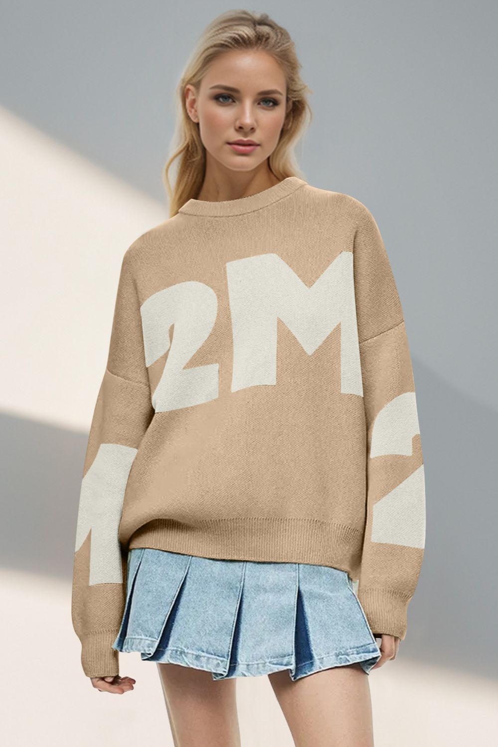 Contrast Round Neck Sweater