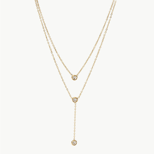 Multi 18K Gold Plated Zircon Layered Necklace