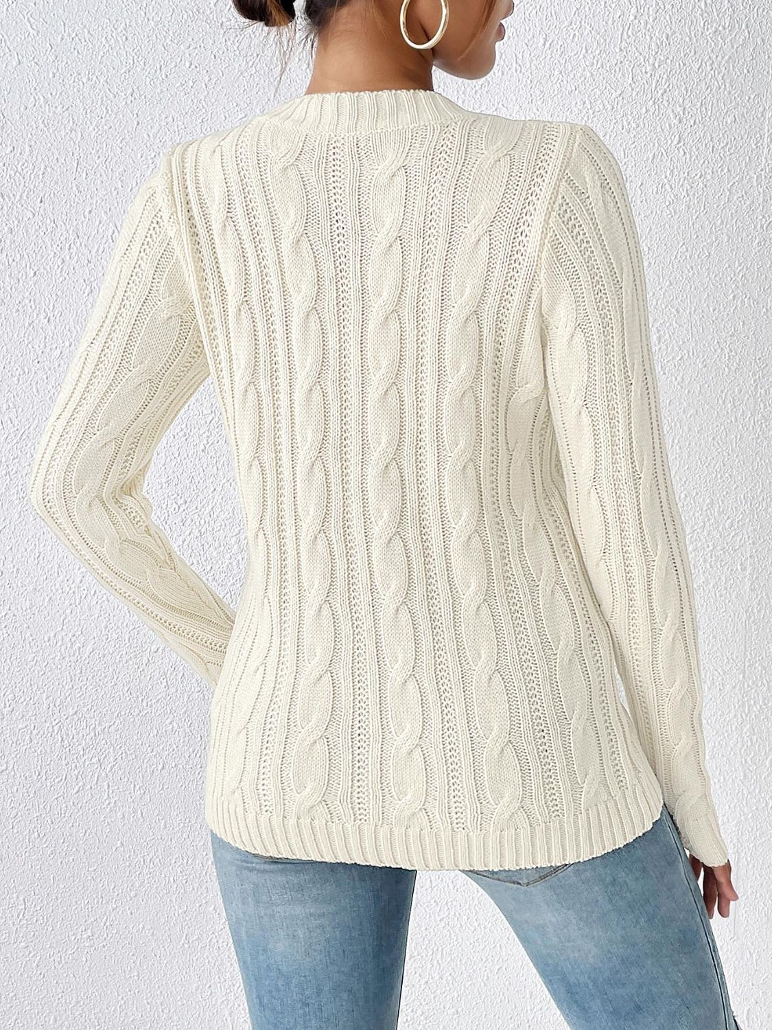 Cable Knit Round Neck Sweater