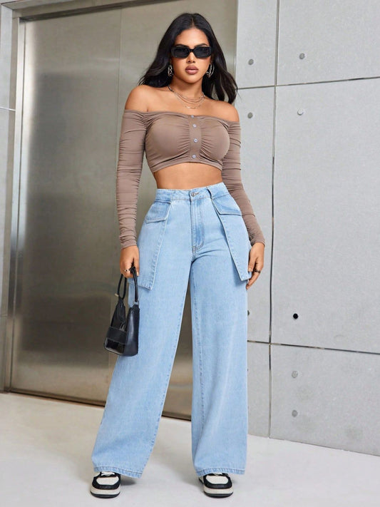 Wide Leg Cargo Jeans