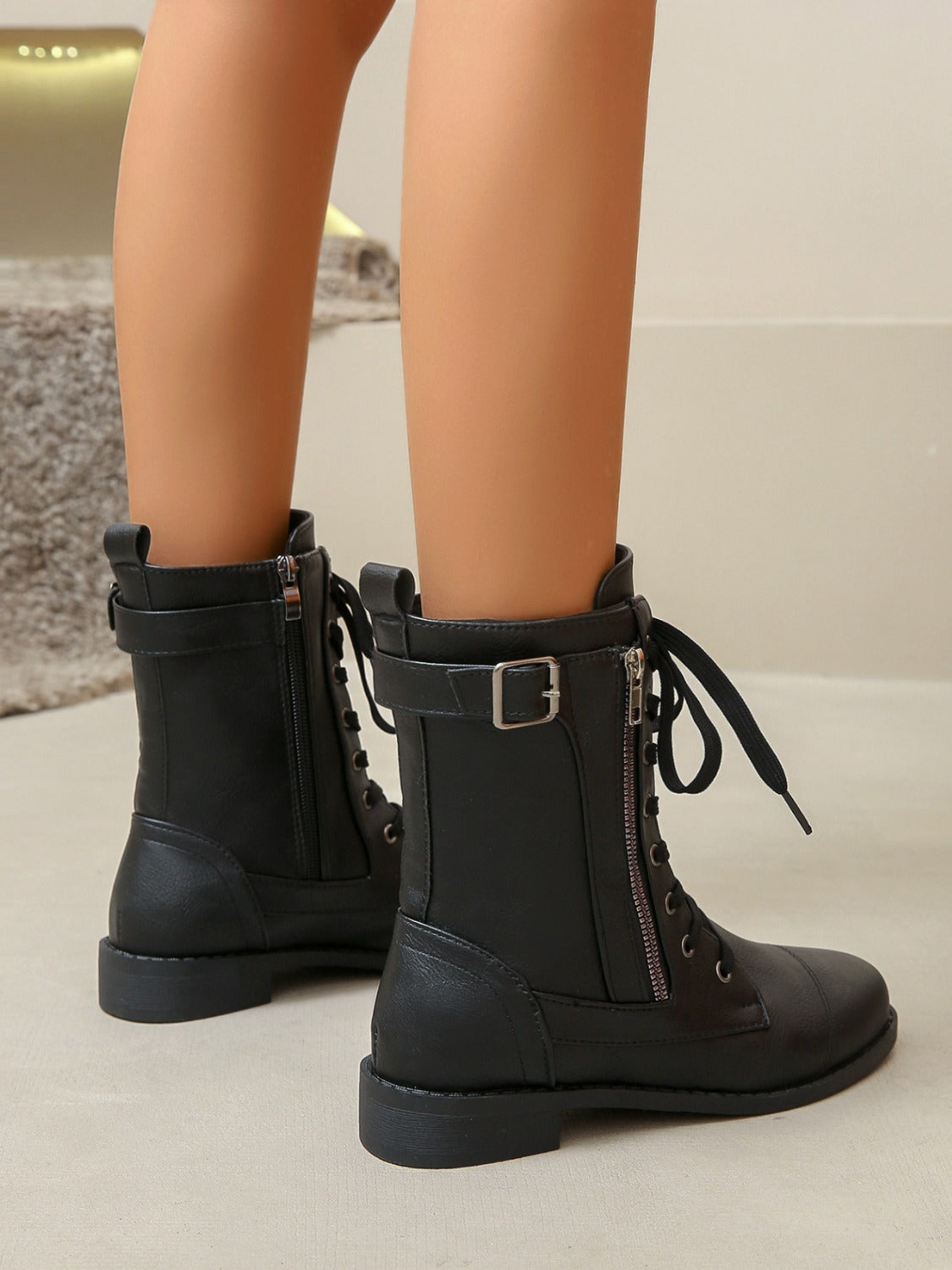 Lace Up Leather Boots