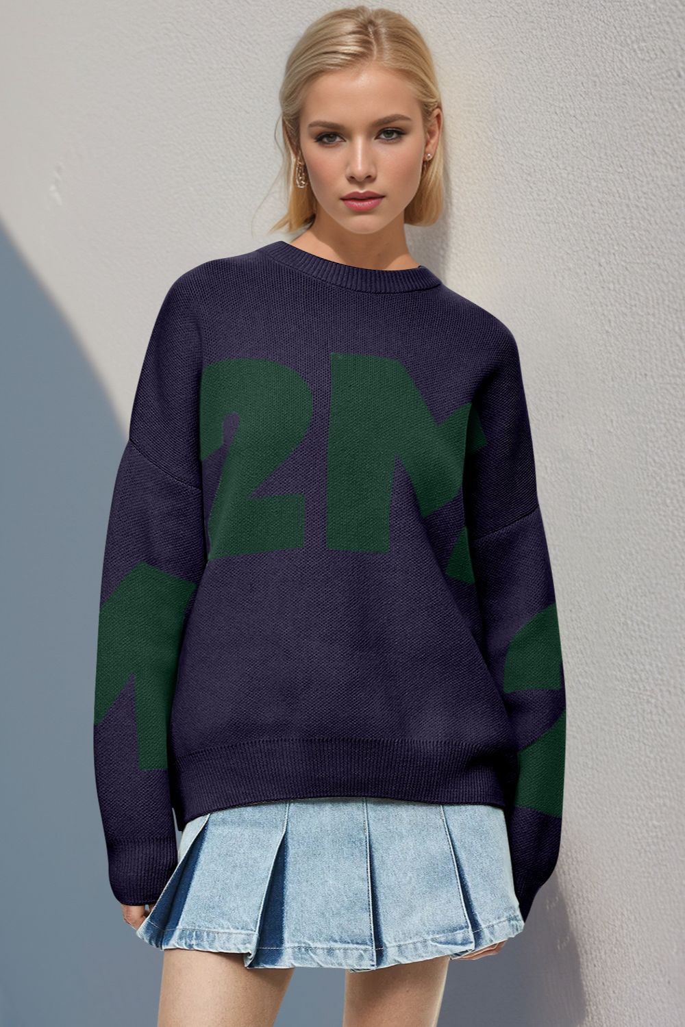 Contrast Round Neck Sweater