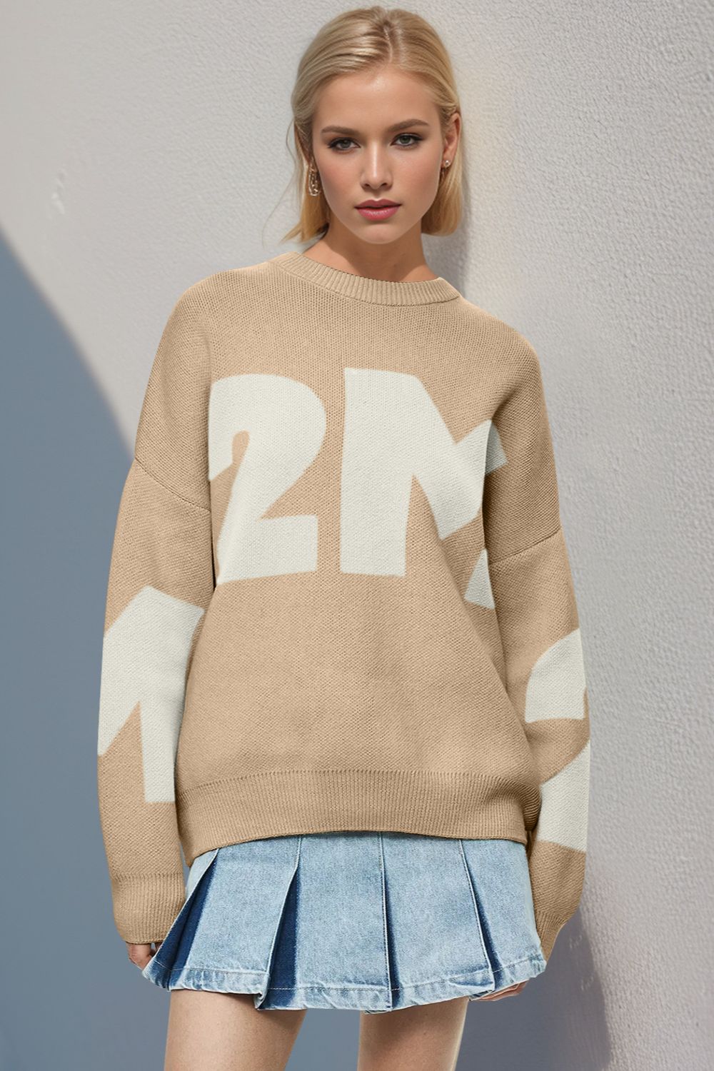 Contrast Round Neck Sweater