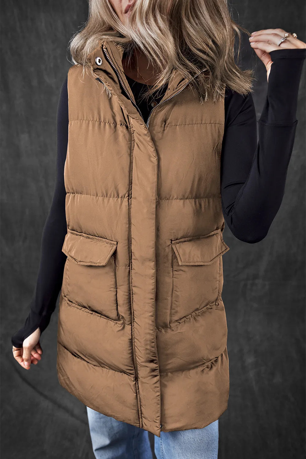 Zip Up Vest Coat