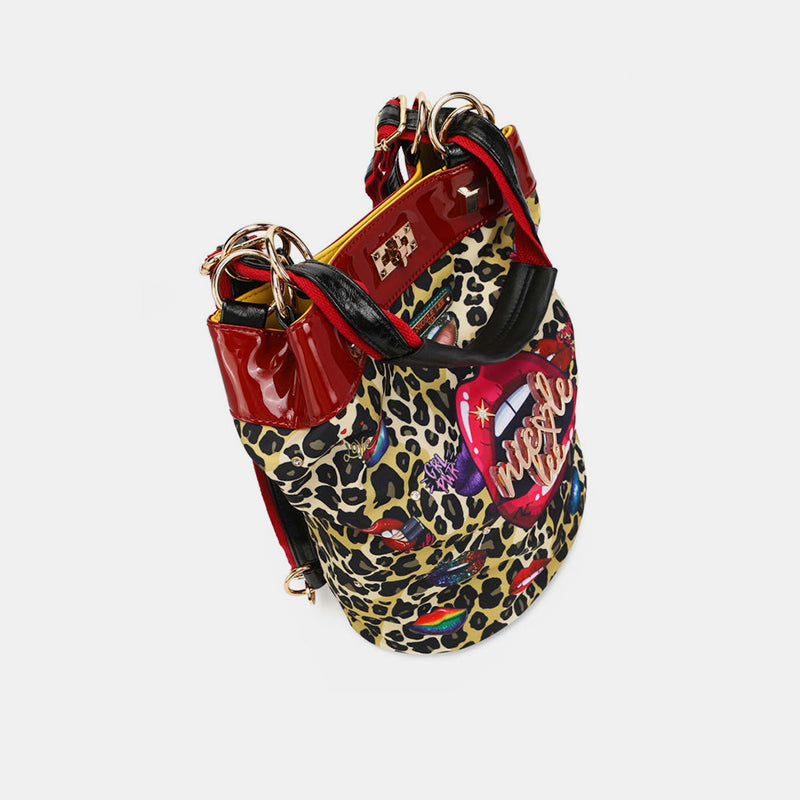 Nicole Lee Print Bucket Backpack