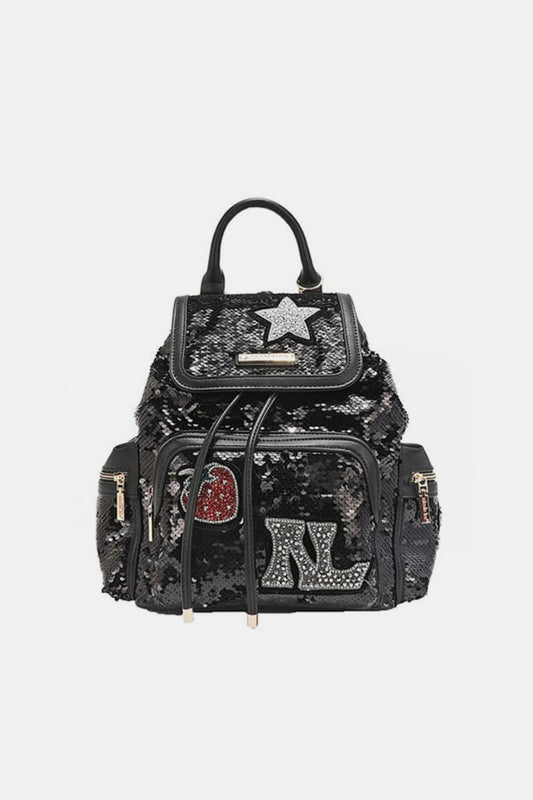 Nicole Lee Sequin Patch Backpack