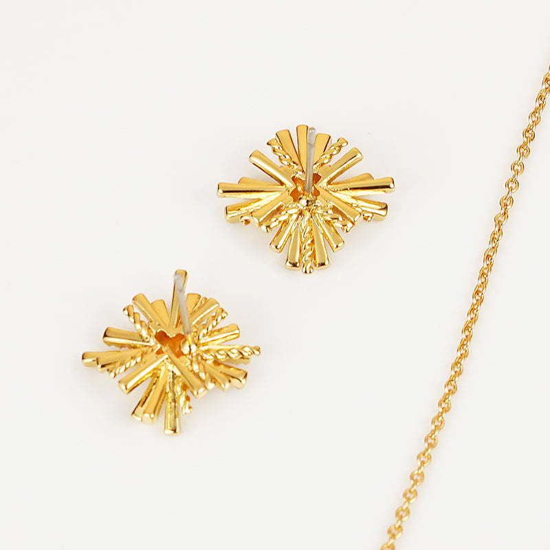 Starburst Gold Plated Earrings and Necklace Set