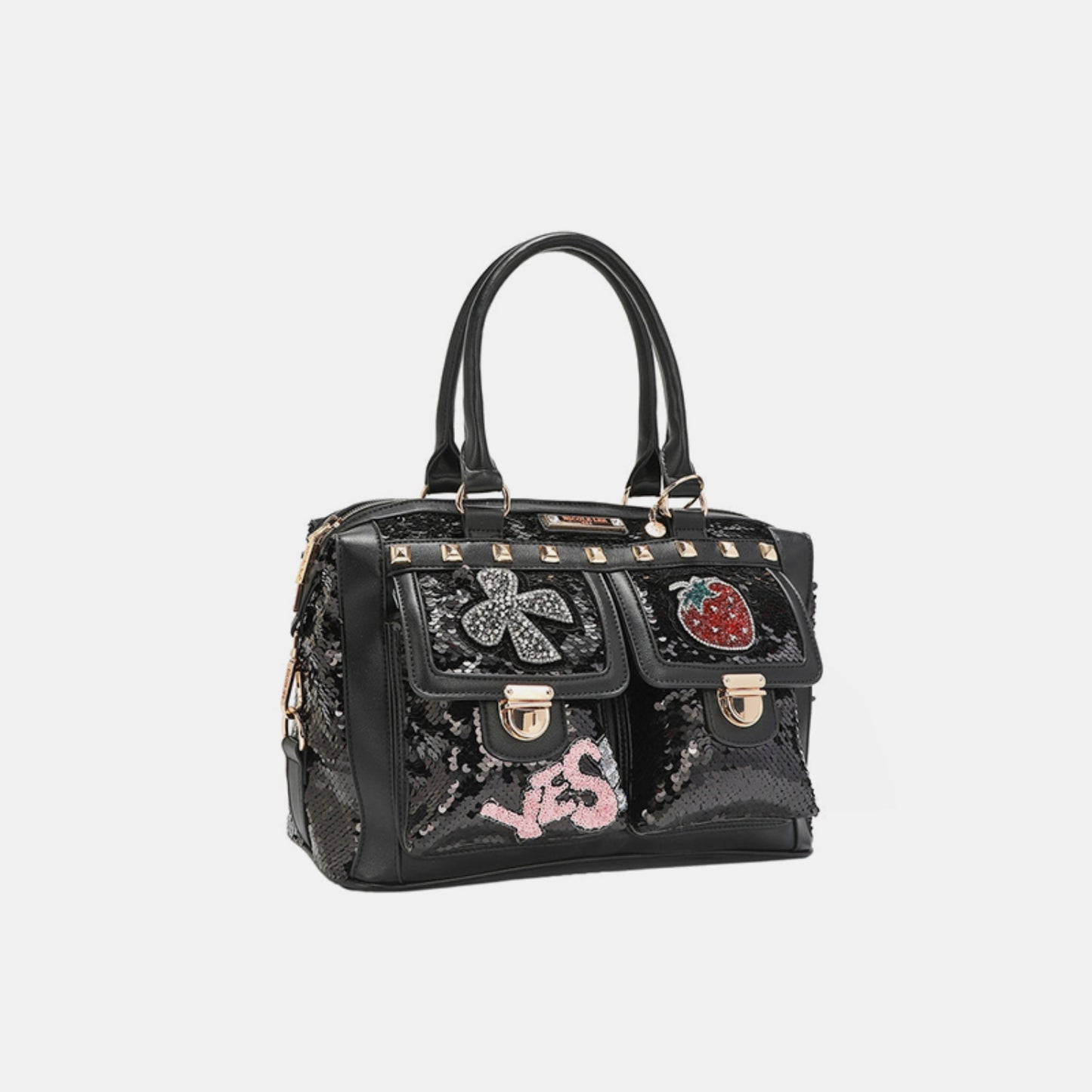 Nicole Lee Sequin Patch Boston Bag