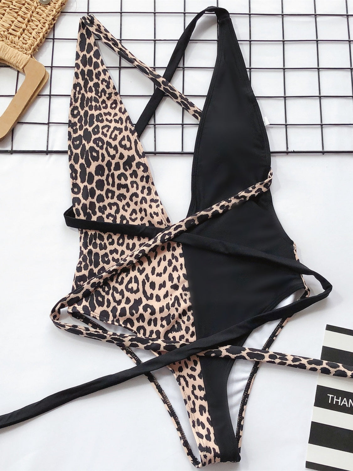 Leopard Plunge One Piece Swimwear