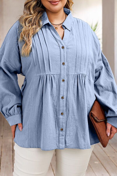 Plus Size High Low Dropped Shoulder Shirt