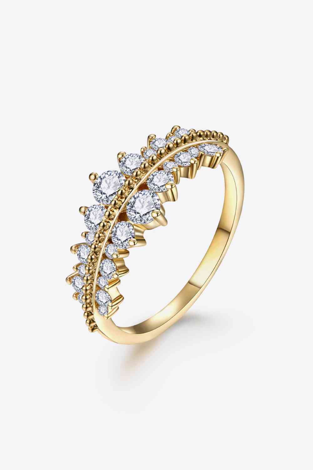 Double Row Moissanite 18K Gold Plated Ring