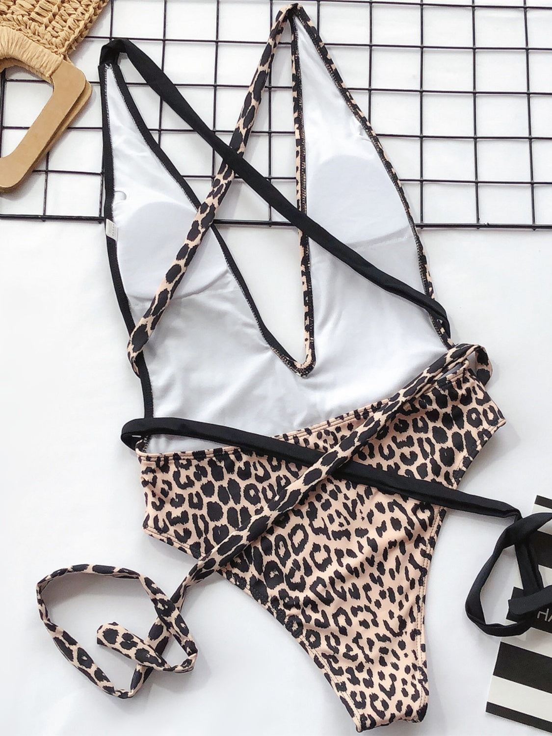 Leopard Plunge One Piece Swimwear