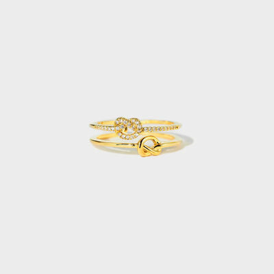 Double Layered 18K Gold Plated Knot Ring