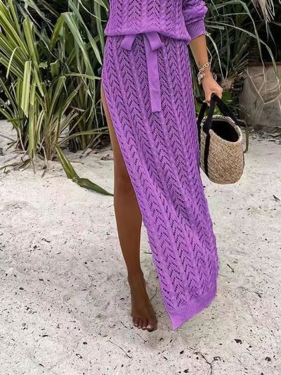 Slit Single Shoulder Knit Dress