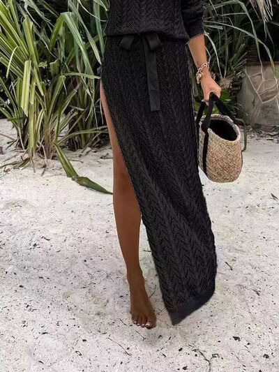 Slit Single Shoulder Knit Dress